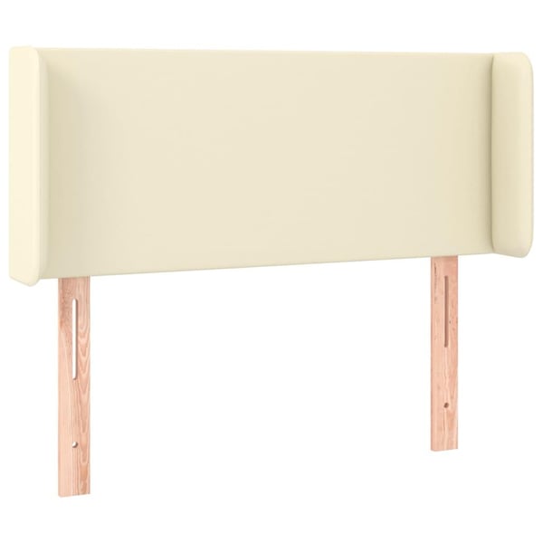 vidaXL sengegavl med kanter 83x16x78/88 cm kunstlæder cremefarvet