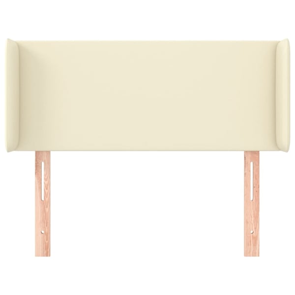 vidaXL Sänggavel med kanter gräddvit 93x16x78/88 cm konstläder