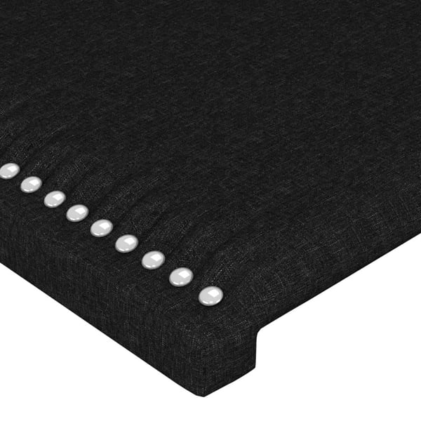 vidaXL sengegavl med kanter 83x16x78/128 cm stof sort