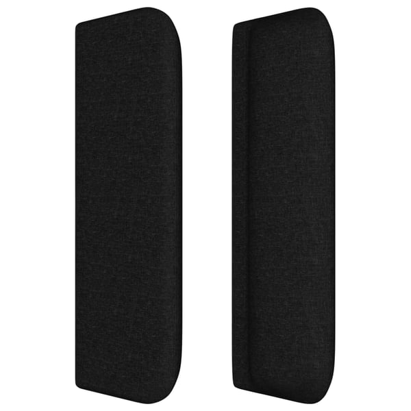 vidaXL sengegavl med kanter 93x16x78/88 cm stof sort
