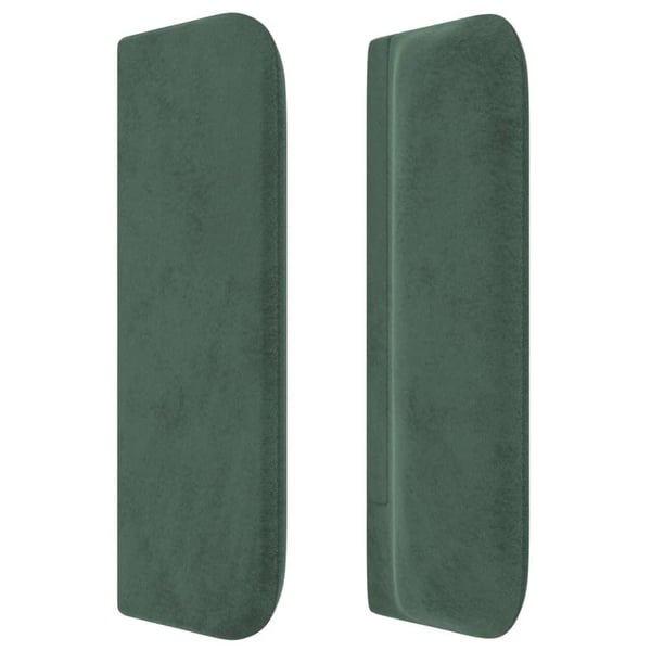 vidaXL sengegavl med kanter 83x16x78/88 cm fløjl mørkegrøn