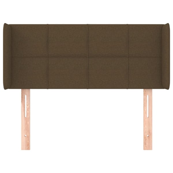 vidaXL sengegavl med kanter 83x16x78/128 cm stof mørkebrun