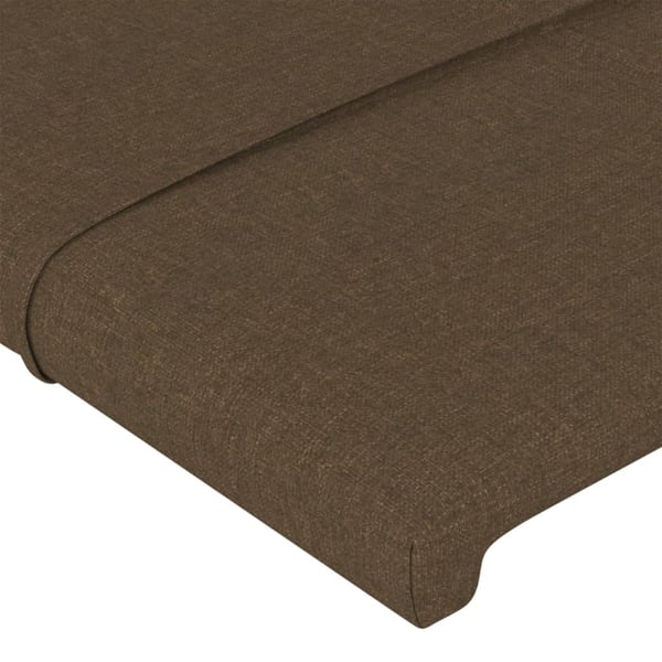 vidaXL sengegavl med kanter 83x16x78/128 cm stof mørkebrun