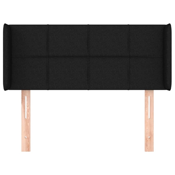 vidaXL sengegavl med kanter 93x16x78/88 cm stof sort