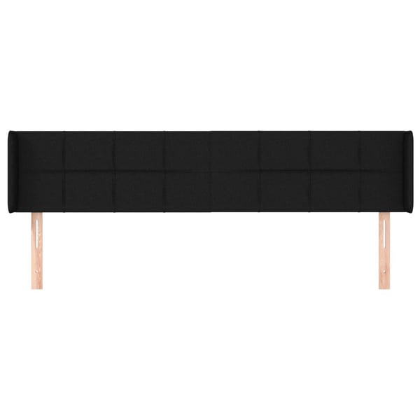 vidaXL sengegavl med kanter 183x16x78/88 cm stof sort