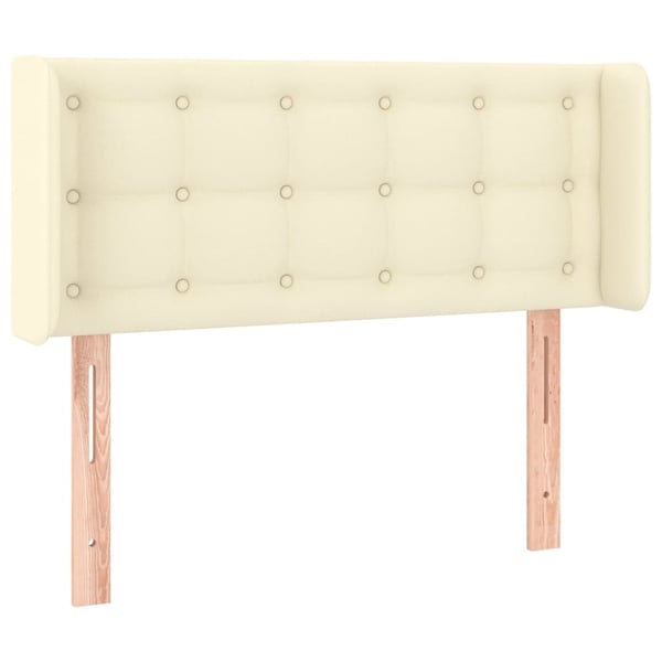 vidaXL sengegavl med kanter 93x16x78/88 cm kunstlæder cremefarvet