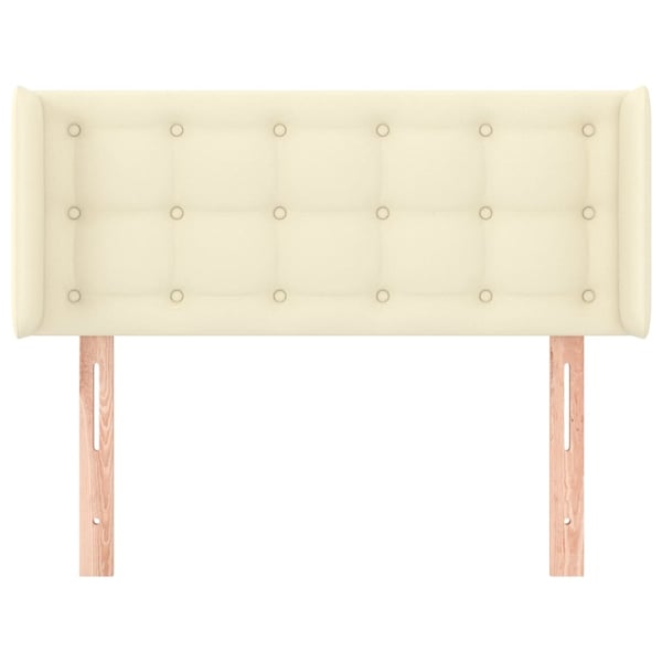 vidaXL sengegavl med kanter 93x16x78/88 cm kunstlæder cremefarvet