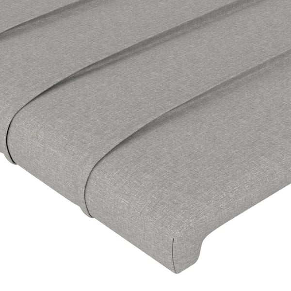 vidaXL sengegavl med kanter 83x16x78/128 cm stof lysegrå