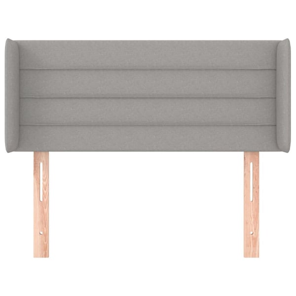 vidaXL sengegavl med kanter 93x16x78/128 cm stof lysegrå