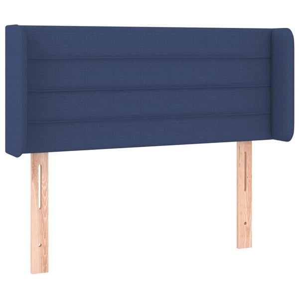 vidaXL sengegavl med kanter 103x16x78/88 cm stof blå