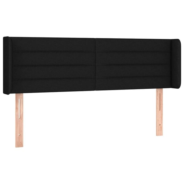 vidaXL sengegavl med kanter 147x16x78/88 cm stof sort