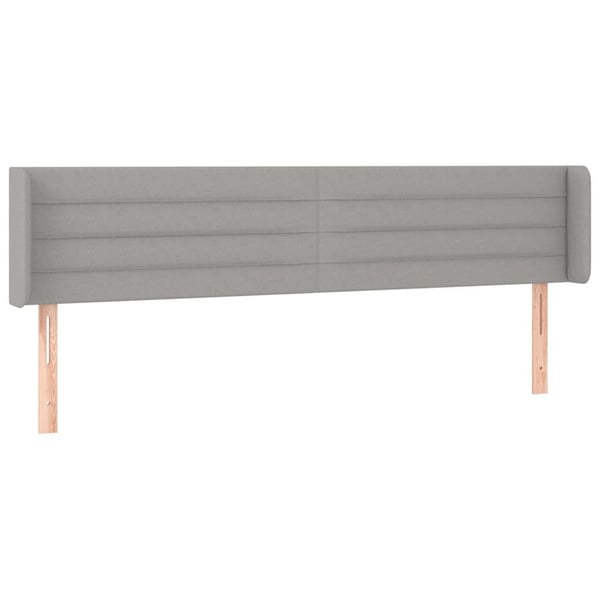 vidaXL sengegavl med kanter 183x16x78/88 cm stof lysegrå