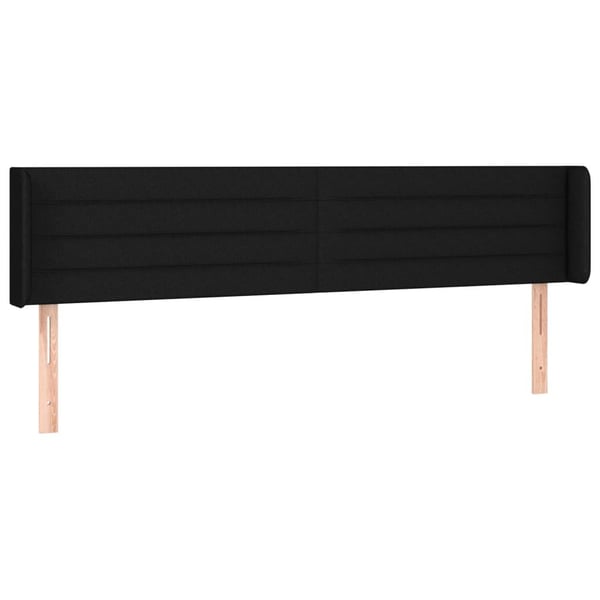 vidaXL sengegavl med kanter 183x16x78/88 cm stof sort