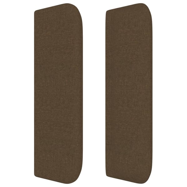 vidaXL sengegavl med kanter 203x16x78/88 cm stof mørkebrun