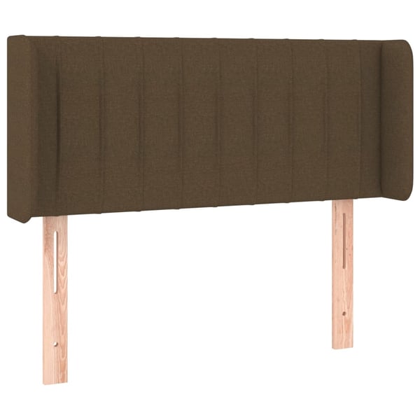 vidaXL sengegavl med kanter 103x16x78/88 cm stof mørkebrun