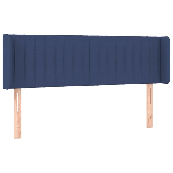 vidaXL sengegavl med kanter 147x16x78/88 cm stof blå