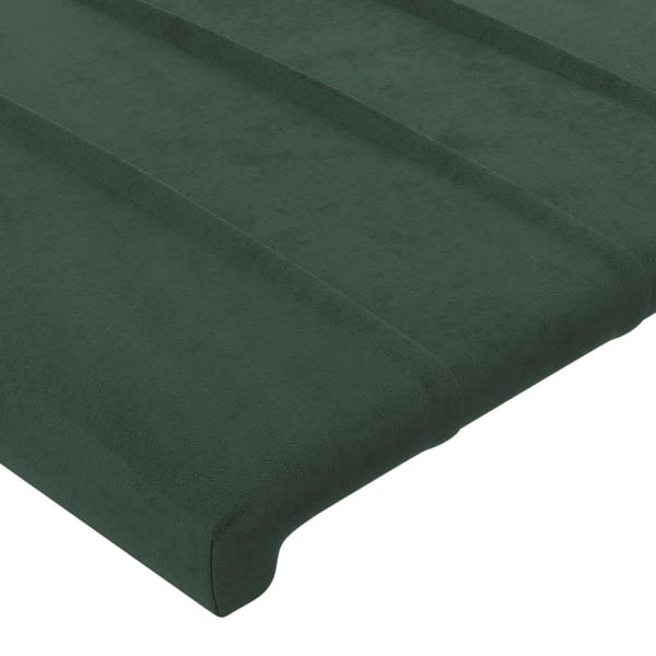 vidaXL sengegavl med kanter 93x16x78/88 cm fløjl mørkegrøn