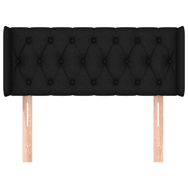 vidaXL Sänggavel med kanter svart 103x16x78/88 cm tyg