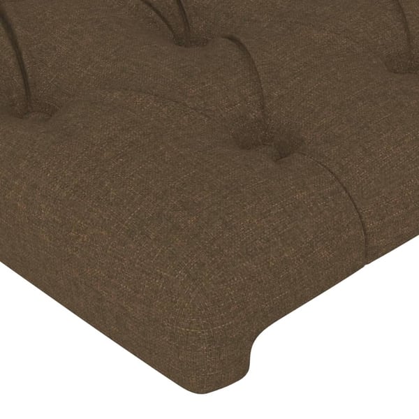 vidaXL sengegavl med kanter 147x16x78/88 cm stof mørkebrun