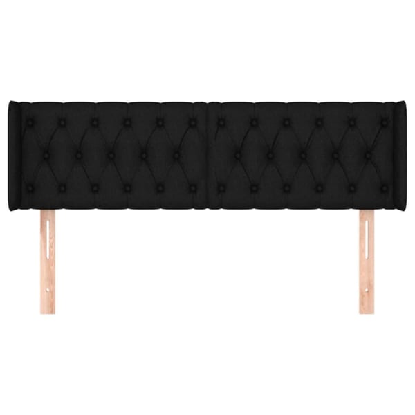 vidaXL sengegavl med kanter 147x16x78/88 cm stof sort