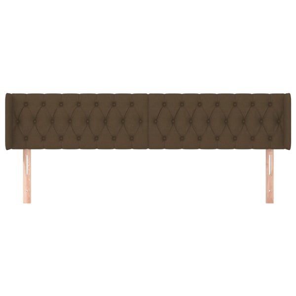 vidaXL Sänggavel med kanter mörkbrun 203x16x78/88 cm tyg