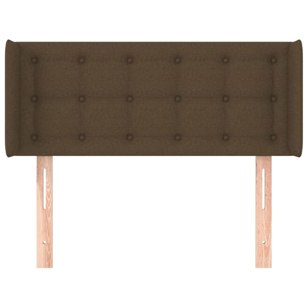 vidaXL sengegavl med kanter 83x16x78/128 cm stof mørkebrun