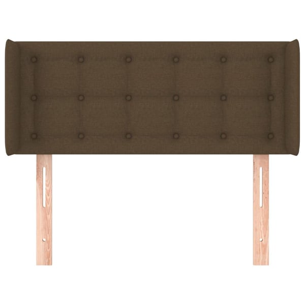 vidaXL sengegavl med kanter 103x16x78/88 cm stof mørkebrun