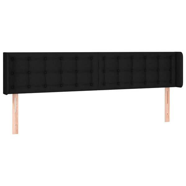 vidaXL sengegavl med kanter 163x16x78/88 cm stof sort