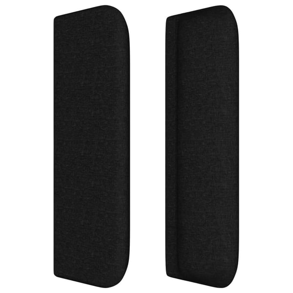 vidaXL sengegavl med kanter 203x16x78/88 cm stof sort