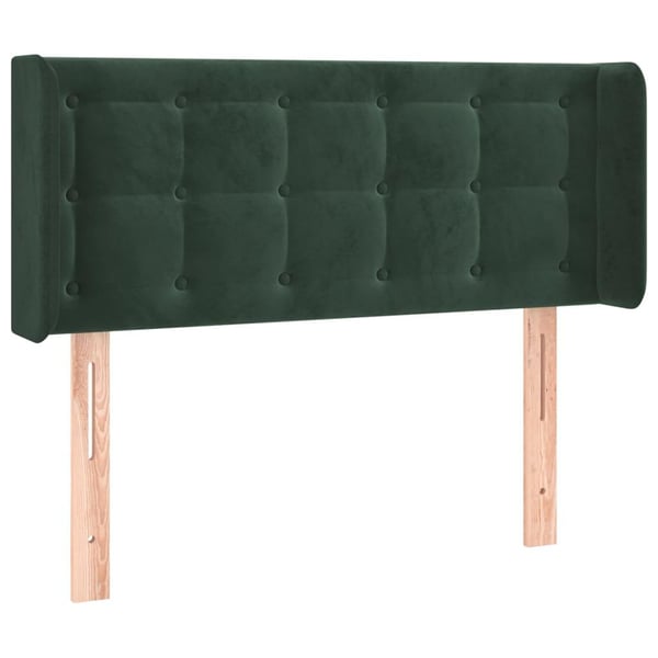 vidaXL sengegavl med kanter 83x16x78/88 cm fløjl mørkegrøn