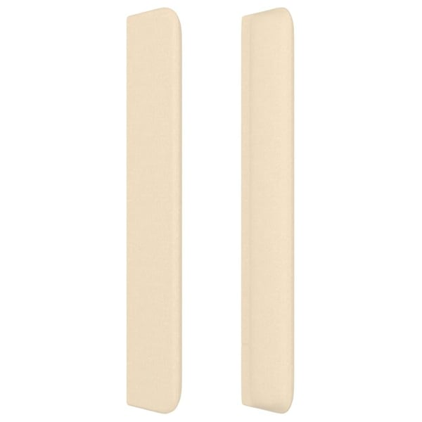 vidaXL sengegavl med kanter 163x16x118/128 cm stof cremefarvet