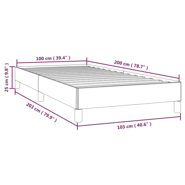 vidaXL Sängram mörkgrå tyg 100x200 cm