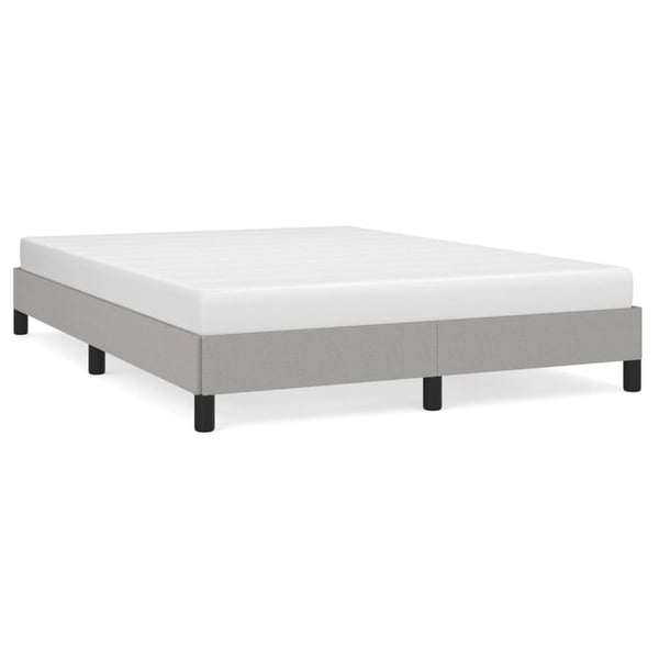 vidaXL sengeramme 140x190 cm stof lysegrå