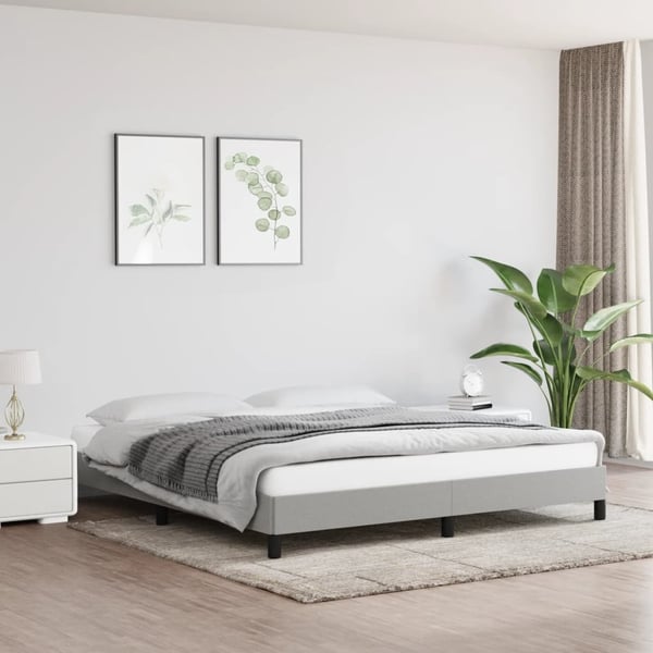 vidaXL Sängram ljusgrå 160x200 cm tyg