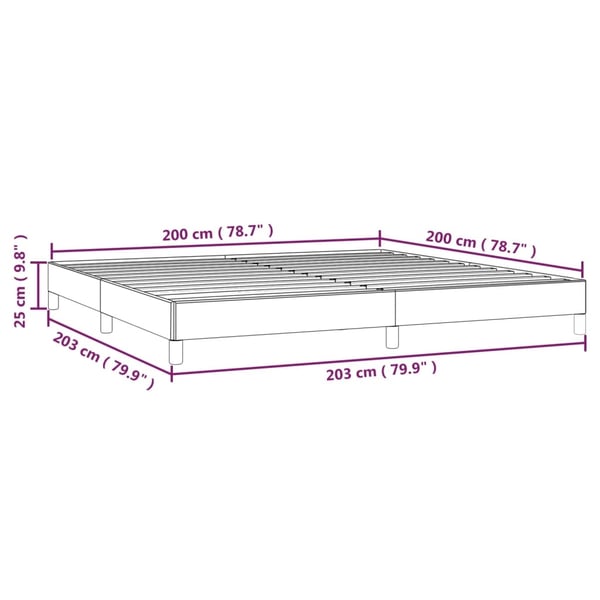 vidaXL sengeramme 200x200 cm stof lysegrå