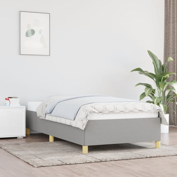 vidaXL Sängram ljusgrå 80x200 cm tyg