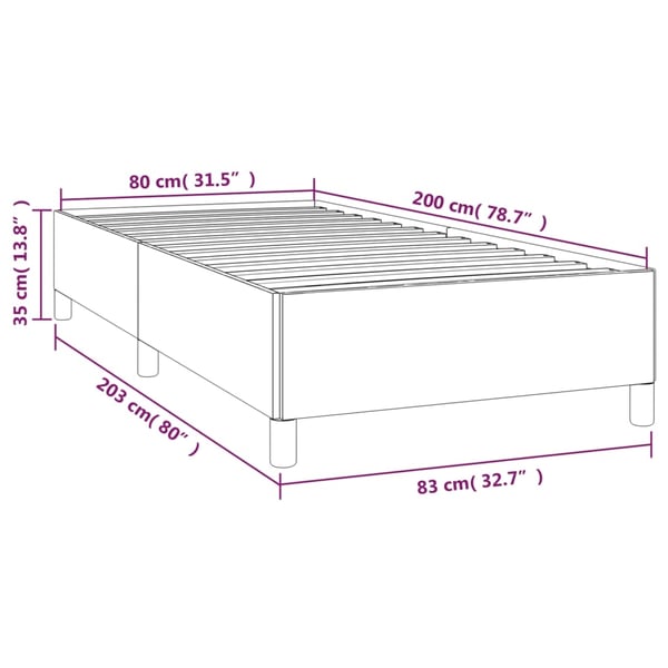 vidaXL sengeramme 80x200 cm stof mørkegrå