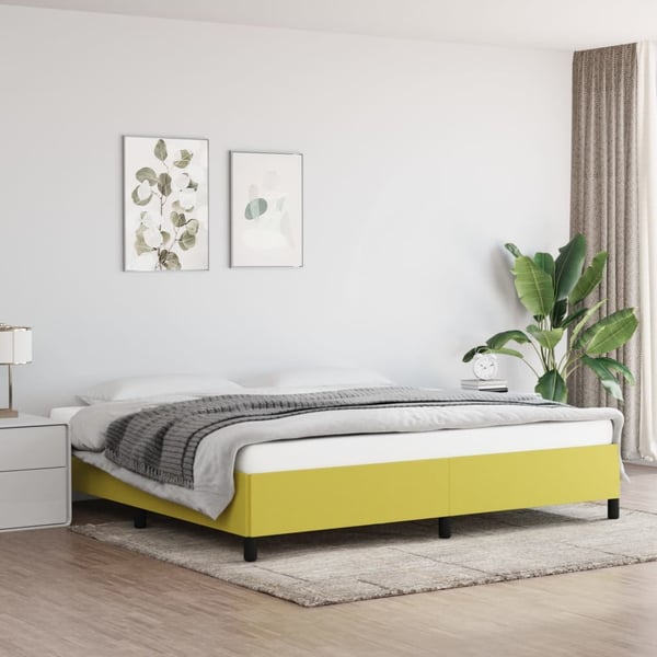 vidaXL sengeramme 200x200 cm stof grøn