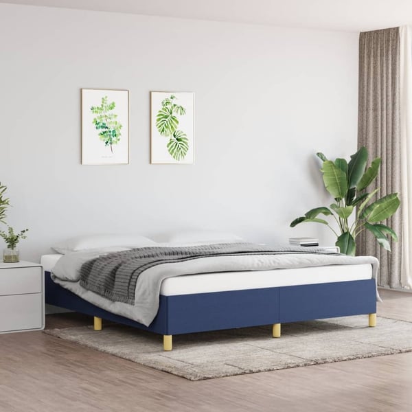 vidaXL sengeramme 180x200 cm stof blå