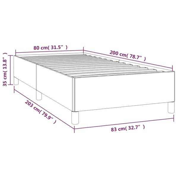 vidaXL sengeramme 80x200 cm fløjl mørkeblå