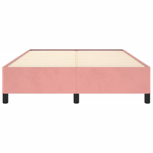 vidaXL sengeramme 140x200 cm fløjl pink