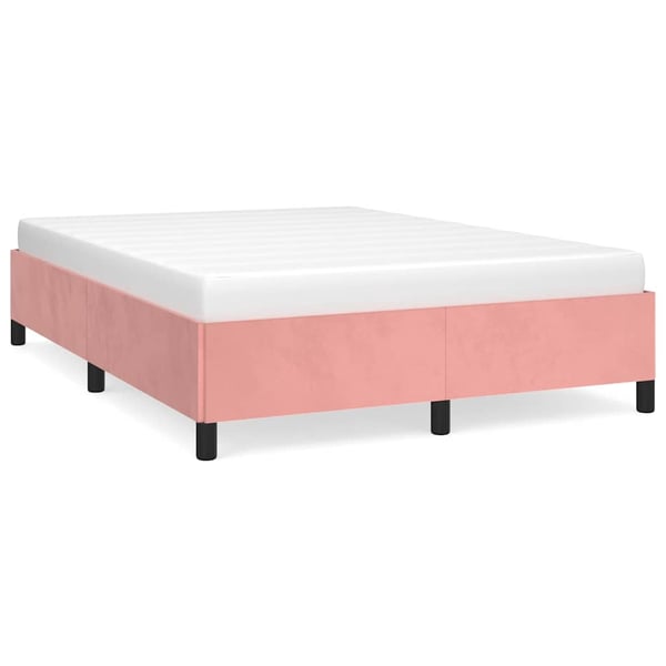 vidaXL Sängram rosa 140x200 cm sammet