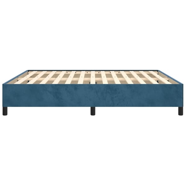 vidaXL sengeramme 160x200 cm fløjl mørkeblå