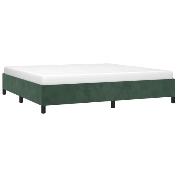vidaXL sengeramme 200x200 cm fløjl mørkegrøn