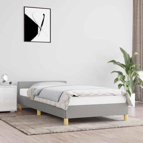 vidaXL Sengeramme uden madras Lysegrå 80x200 cm Stof
