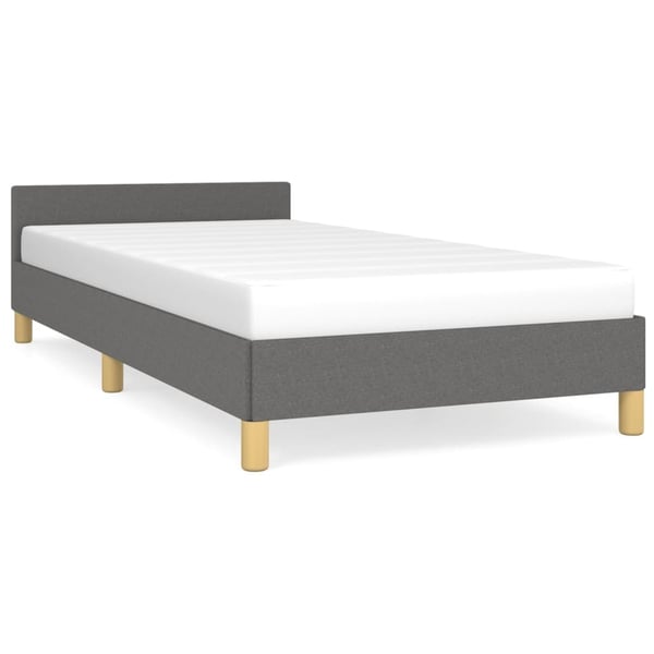 vidaXL sengeramme med sengegavl 80x200cm stof mørkegrå