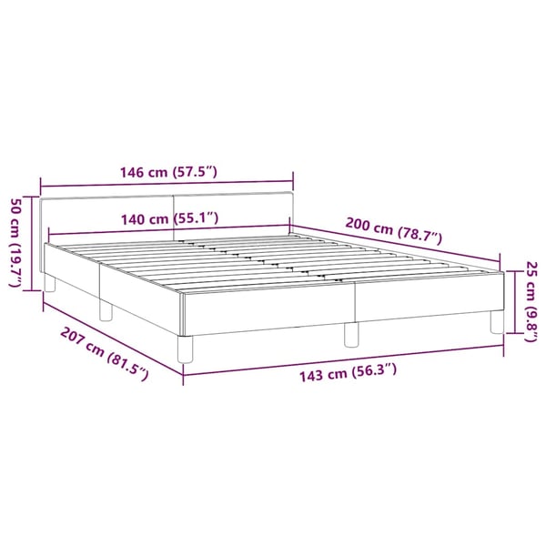 vidaXL sengeramme uden madras 140x200 cm stof sort