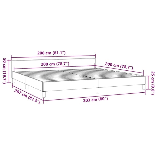 vidaXL sengeramme uden madras 200x200 cm stof sort