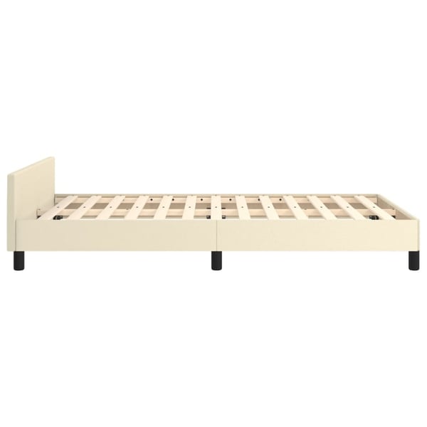 vidaXL sengeramme med sengegavl 120x200 cm kunstlæder cremefarvet
