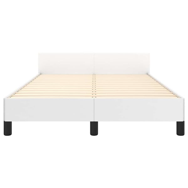 vidaXL sengeramme med sengegavl 120x200 cm kunstlæder hvid